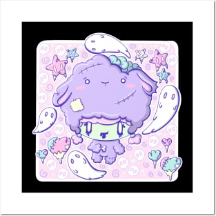 Cute zombie lamb bubble head cutie Posters and Art